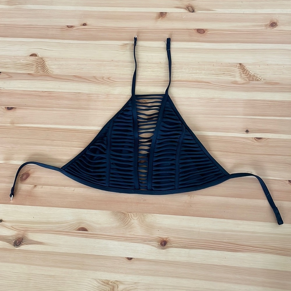 Victoria’s Secret Swim Black Sexy Strappy Halter Bikini Top